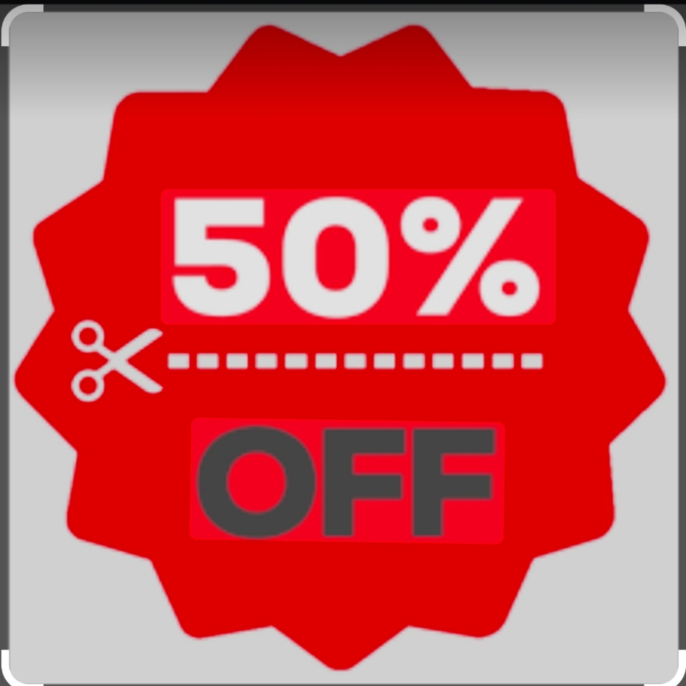 50% OFF!! ALL THIS MONTH OF APRIL GETTING READY FOR MY CLOSET CLEAN OUT..